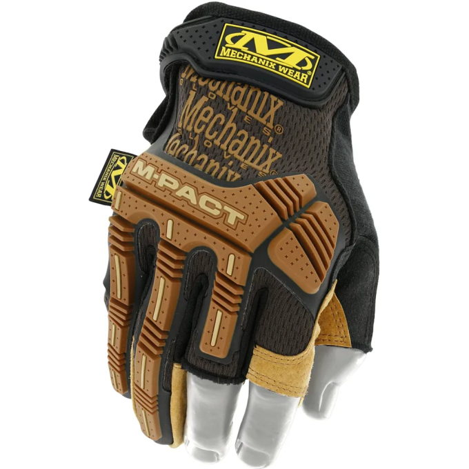 Перчатки MECHANIX WORK LEATHER M-PACT FINGERLESS FRAMER BROWN, размер XL LFR-75-011